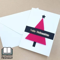 Outlet Weihnachtskarte mit Filz Tannenbaum Weihnachtskarten