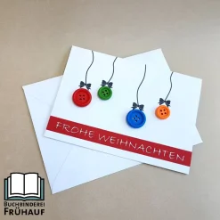 Hot Weihnachtskarte mit Knöpfen pink oder rot Weihnachtskarten