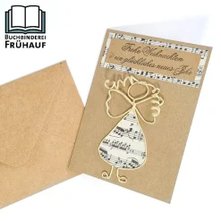 Best Weihnachtskarte mit Papierdrahtfiguren Engel Papierdrahtengel Weihnachtskarten