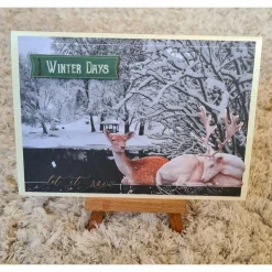 Weihnachtskarten|Teufelinchens_Ideen_Shop Weihnachtskarte mit Schneelandschaft , Hirsche , Winter Days