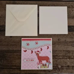 Weihnachtskarten|Teufelinchens_Ideen_Shop Weihnachtskarte mit süßem Reh - Sterne - Geschenke