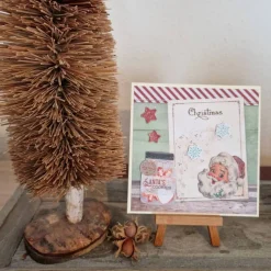 Weihnachtskarten|Teufelinchens_Ideen_Shop Weihnachtskarte mit Weihnachtsmann - Sterne - Süßigkeitenglas
