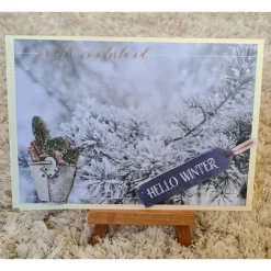 Best Weihnachtskarte mit Zweige , Hello Winter , Eimer Weihnachtskarten