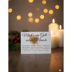 Hot Weihnachtskarte Postkarte tiefgründig „mach’s wie Gott“ Weihnachtskarten