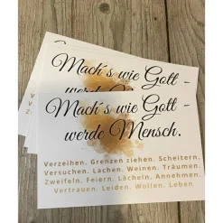 Hot Weihnachtskarte Postkarte tiefgründig „mach’s wie Gott“ Weihnachtskarten