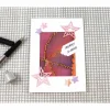 Weihnachtskarten|ZWEIFARBIG Weihnachtskarte **Stars2** von Unikat mit Text "Merry X-Mas"