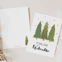 Weihnachtskarten|TildaandTheo Weihnachtskarte Tannenbäume A6 weihnachtliche Grußkarte - Winterwald Weihnachtskarte - Grußkarte Weihnachtszeit - Karte
