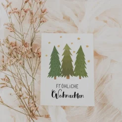 Weihnachtskarten|TildaandTheo Weihnachtskarte Tannenbäume A6 weihnachtliche Grußkarte - Winterwald Weihnachtskarte - Grußkarte Weihnachtszeit - Karte