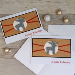 Weihnachtskarten|Peggys Kreativecke Weihnachtskarten mit grauem Rentier