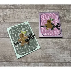 Online Weihnachtskarten mit Lebkuchenmännchen, „Sending Cheer“, farbige Grußkarten zu Weihnachten, Glitzer, Stampin‘ Up! Weihnachtskarten