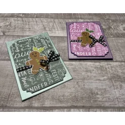 Online Weihnachtskarten mit Lebkuchenmännchen, „Sending Cheer“, farbige Grußkarten zu Weihnachten, Glitzer, Stampin‘ Up! Weihnachtskarten