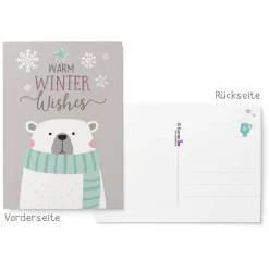 Best Weihnachtskarten Set Hygge - 8 Postkarten, 4 Klappkarten mit Umschlag Weihnachtskarten