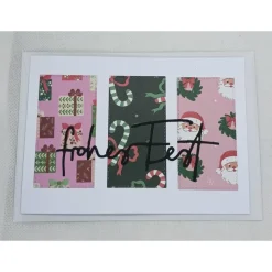 Sale Weihnachtskarten Set, modern, 3 DIN A6 quer Karten mit Einlegern & Umschlägen, rosa/grün Weihnachtskarten