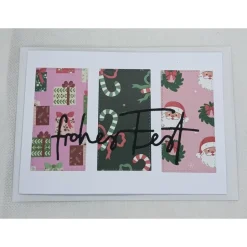 Best Weihnachtskarten Set, modern, 3 DIN A6 quer Karten mit Einlegern & Umschlägen, rosa/grün Weihnachtskarten