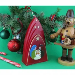 Outlet Weihnachtskerze personalisierbar – Kuppelmotiv mit der heiligen Familie, ideales Geschenk Kerzen & Beleuchtung