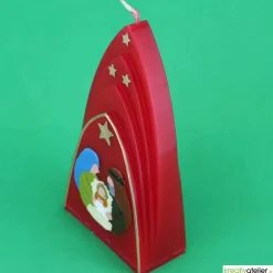Outlet Weihnachtskerze personalisierbar – Kuppelmotiv mit der heiligen Familie, ideales Geschenk Kerzen & Beleuchtung