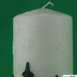 Best Weihnachtskerze personalisierbar –Winterkerze mit Schneemännern und Tannenwald, perfekt als Deko oder Weihnachtsgeschenk Kerzen & Beleuchtung