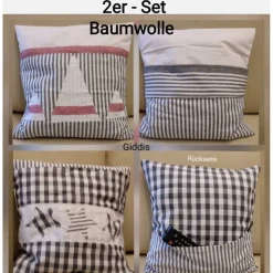 Weihnachtsdeko|GIDDIS FILZBOUTIQUE Weihnachts-Kissenhüllen, 2er - Set Shabby Style
