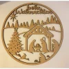 Outlet Weihnachtskranz aus Buchen-Sperrholz mit Krippenspiel, 25×25 cm, Wand- und Fensterdeko für Weihnachten Weihnachtsdeko