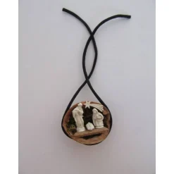 Baumschmuck|Momunder - Momente voller Wunder Weihnachtskrippe - Krippe in Walnuss mit Moos