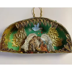 Weihnachtsaccessoires|MARIENWERKSTATT Weihnachtskrippe, handgemachte Weihnachtsdeko Heilige Familie, Weihnachtskunst in einer Spanschachtel
