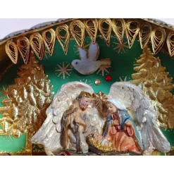 Weihnachtsaccessoires|MARIENWERKSTATT Weihnachtskrippe, handgemachte Weihnachtsdeko Heilige Familie, Weihnachtskunst in einer Spanschachtel