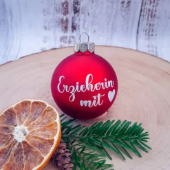 Clearance Weihnachtskugel "Erzieherin mit Herz" - verschiedene Farben Weihnachtsgeschenke