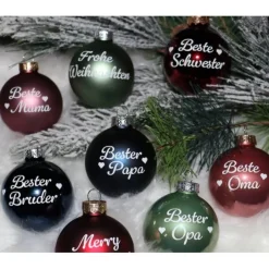 New Weihnachtskugel *personalisiert beklebt* Baumschmuck Personalisierbar