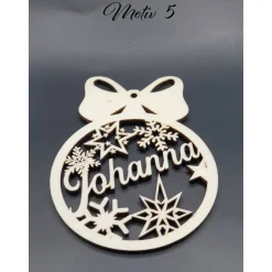 Baumschmuck Personalisierbar|Hoizmichl Weihnachtskugel personalisiert | Christbaumkugel mit Namen personalisiert | Baumschmuck aus Holz | Holz Weihnachtsschmuc