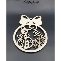 Baumschmuck Personalisierbar|Hoizmichl Weihnachtskugel personalisiert | Christbaumkugel mit Namen personalisiert | Baumschmuck aus Holz | Holz Weihnachtsschmuc