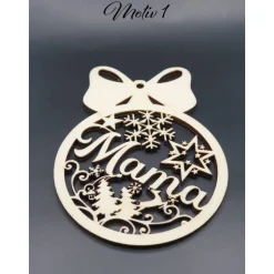 Baumschmuck Personalisierbar|Hoizmichl Weihnachtskugel personalisiert | Christbaumkugel mit Namen personalisiert | Baumschmuck aus Holz | Holz Weihnachtsschmuc