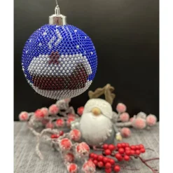 Baumschmuck|Handmade by Martina Reimann Weihnachtskugeln / Weihnachtsbaumschmuck/ Christbaumschmuck gehäkelt mit Baumwollgarn und kleinen Glasperlen