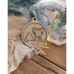 Online Weihnachtskugeln Elch Tannenbaum Personalisiert aus Holz Christbaumkugel Personalisiertes Geschenk-Weihnachtsbaumdeko Baumschmuck Personalisierbar