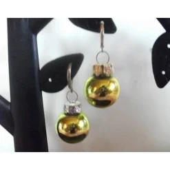 Discount Weihnachtskugel-Ohrringe, Christbaumkugeln, Weihnachtskugeln, Ohrringe Hellgrün Weihnachtsaccessoires