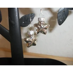 New Weihnachtskugel-Ohrringe, Christbaumkugeln, Weihnachtskugeln, Ohrringe Sterne Silber Weihnachtsaccessoires