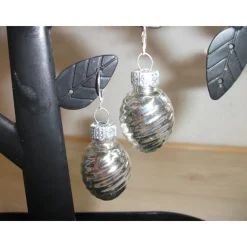 Discount Weihnachtskugel-Ohrringe, Christbaumkugeln, Weihnachtskugeln, Ohrringe Ornament silber Weihnachtsaccessoires