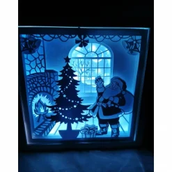 Kerzen & Beleuchtung|Flockiplotti Weihnachtsmann  Beleuchteter Bilderrahm mit Weihnachtsmotiv und Farbwechsel.