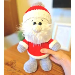 Weihnachtsdeko|Tascha Toys Weihnachtsmann gehäkelt, handgemachte Nikolaus, Santa Klaus Plüsch Deko