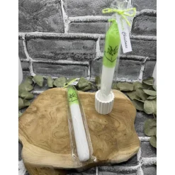 Online Weihnachtsmuffel Kerze | Dip Dye | Grün getaucht mit Wasserschiebefolie Kerzen & Beleuchtung