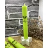 Online Weihnachtsmuffel Kerze | Grün mit Wasserschiebefolie | Stabkerze Kerzen & Beleuchtung
