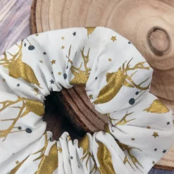 New Weihnachtsscrunchie GOLDENES FEST HIRSCH für den Adventskalender oder Nikolaus | Haargummi, Haarband | RÄUBERKIND Weihnachtsaccessoires