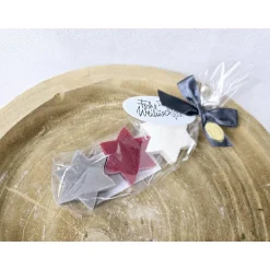 Weihnachtsgeschenke|CreativAnita Weihnachtsseife - 3 Stück Seifensterne Midi - verpackt -SCHNEEROSE-WINTERZAUBER-CHRISTROSE- Weihnachtsgeschenk Mitbrings