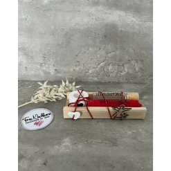 Discount Weihnachtsset, Wunscherfüller inkl. Kerzenhalter, Kerze nach Wahl in Holzverpackung, Kleinigkeit, Holzanhänger Geldgeschenke