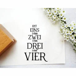 Online Weihnachtsstempel "erst eins dann zwei dann drei dann vier" für Geschenketiketten, Geschentüten, Weihnachtspost Weihnachtsstempel