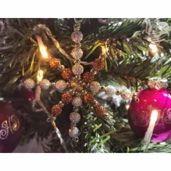 Hot Weihnachtssterne - Adventssterne - Sternanhänger als Schmuck, auch für den Weihnachtsbaum, Gross, Crystal AB-Gold Baumschmuck
