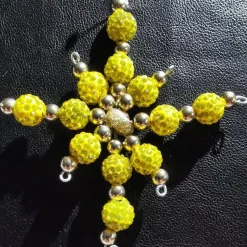 Hot Weihnachtssterne - Adventssterne - Sternanhänger als Schmuck, auch für den Weihnachtsbaum, Klein, Gelb Baumschmuck