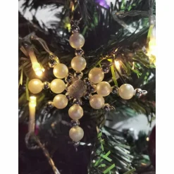 Clearance Weihnachtssterne - Adventssterne - Sternanhänger als Schmuck, auch für den Weihnachtsbaum, Klein, Crushed Weiss Baumschmuck