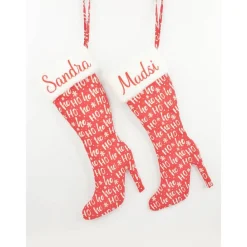 Discount Weihnachtsstiefel Nikolaussocke mit deinem Wunschtext handmade Nikolausstiefel