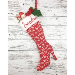 Discount Weihnachtsstiefel Nikolaussocke mit deinem Wunschtext handmade Nikolausstiefel
