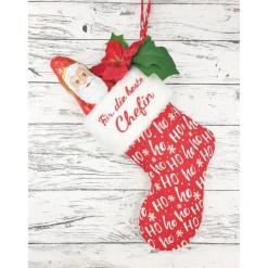 Discount Weihnachtsstiefel Nikolaussocke mit deinem Wunschtext handmade Nikolausstiefel